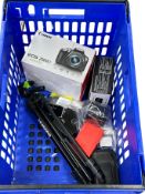 Assorted cameras and related items (Sold as seen).