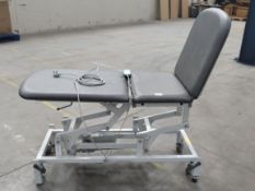 A pre-owned Seers 3-section electric couch (REF: SM3560-230T-1WH, sold as seen).