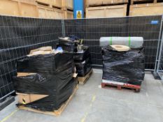 Three pallets of assorted miscellaneous and related items.