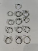 Thirteen pre-owned Pandora rings, various styles and sizes.