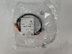 Twenty five as new IFM straight male 1 way to straight female 1 wat M12 sensor actuator cable, 1m (R