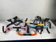 Seven pre-owned handlebars to include Deda and Bontrager.