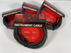 Four as new D'Addario Custom Series Instrument Cables, 20', 1/4