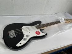 A Squier Sonic Bronco Bass in black.