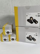 Six SLV Horn mini recessed ceiling lights (1000915) LED 3000K, Black 12° and two SLV Enola B CW, dou