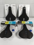 Ten as new bicycle saddles and one saddle cover to include Selle Italia Max Fly and San Marco Bioakt