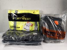 Six as new Portwest clothing to include 2x Metatarsal safety wellington (Size 1x 10 UK and 1x 11 UK)
