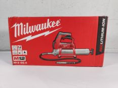 An as new Milwaukee cordless grease gun M12GG-0 12V (bare unit only).