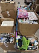 Assorted items to include toiletries, stationery and games.