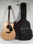 A pre-owned Yamaha FGX8000C electric acoustic guitar with case.