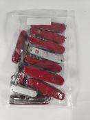 Eleven pre-owned Victorinox Swiss army multitools (over 18s only).