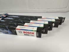 Five sets of boxed as new Bosch wiper blades Aerotwin A353S, 750mm/700mm, front.