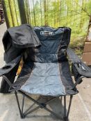 Two Overmonyt 204kg Oversized Camping Folding Chairs (sold as seen).