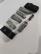 Six pre-owned multitools to include Gerber Surge and Leatherman Suspension NXT 30.