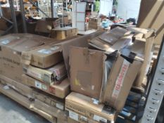 Assorted flatpack furniture and related.