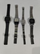 Four pre-owned Casio wrist watches.