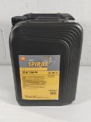 A bottle of as new Shell Spirax axle oil 20 Litres, S4 AT 75W-90 (REF: 550070979).