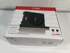 A boxed as new VIBE SLICKC10A-V0 540 Watts Compact Active Bass Enclosure.