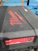 A pre-owned Milwaukee M18 Fuel magnetic drill press, main unit only with hard case and a few accesso