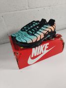 A pair of as new Nike Air Max Plus TN 'South Beach' size UK 9.5 trainers (box damaged).