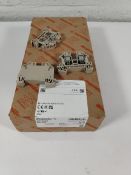 Thirteen boxes of 50 as new Weidmuller DIN rail terminal blocks WDU 10 SL (9537 480000).