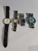 Four pre-owned wrist watches to include Boss, Seiko.