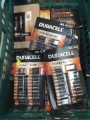 Three hundred and fifty six Duracell batteries to include: AA, AAA, 9V.