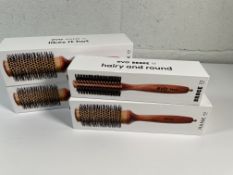 Three EVO Hank 43 ceramic radial brushes and one Bruce 22 bristle radial brush, all as new.