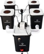 An as new Mushroom Tech Bubble Flow Buckets Hydroponic System - 4 Buckets.