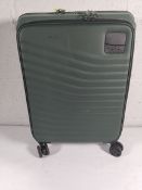 A pre-owned Samsonite Upscape 55cm expandable spinner cabin suitcase.