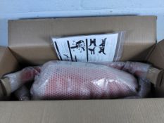 An as new Constands Motorcycle Wheel Chock Easy-Plus Front Stand, orange (352270) (stock image).