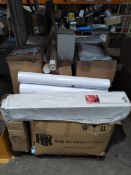 A pallet of assorted office stationery to include coloured paper, photo paper, labels, laminate pouc