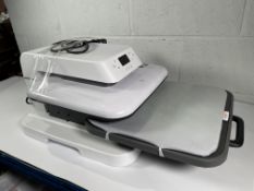 A pre-owned HTVRONT Heat Press Machine, 38x 38cm, white (sold as seen).