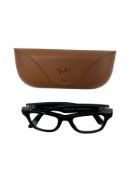 Pre-owned Meta Ray-Ban Meta Wayfarer Smart Glasses (Gen 1 P/N: RW4006) with charging case.