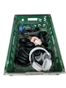 Assorted pre-owned over-ear headphones (Sold as seen).