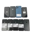 Assorted pre-owned Apple iPhones (iCloud unlocked - sold as seen).