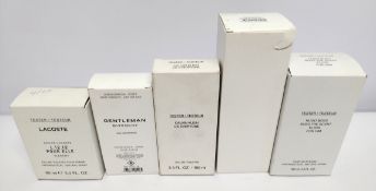 Five nearly new perfumes/testers and related- Lacoste, Givenchy, Calvin Klein and Hugo Boss, boxed (