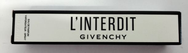 As new L'interdit Givenchy eau de parfum vaporisateur spray 12.5ml testers (pack of 5) sealed, boxed