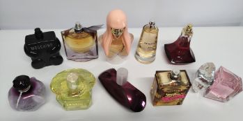 Thirty nearly new perfumes/testers and related to include Giorgio Armani, Dior, Versace, Moschino an