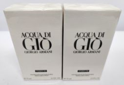 Two as new Giorgio Armani - Acqua Di Gio parfums 75ml, sealed boxes.