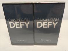 Two as new Calvin Klein - Defy eau de toilette 200ml, sealed boxes.