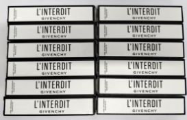 Twelve L'interdit Givenchy eau de parfum vaporisateur spray 12.5ml testers, boxed (please note: bott