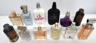 Thirty nearly new perfumes/testers and related to include Hugo Boss, CK, Paco Rabanne, Gentleman Soc