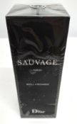 An as new Dior Sauvage Parfum 300ml refill, sealed, boxed.