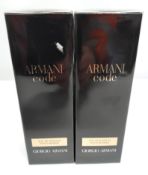 Two as new Giorgio Armani - Code eau de parfum pour homme 60ml, sealed boxes.
