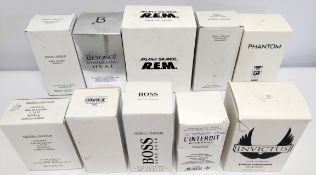 Thirty nearly new perfumes/testers and related to include Paco Rabanne, Ariana Grande, Beyonce, Marc