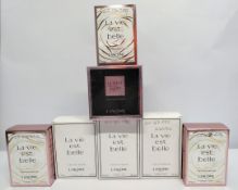 Seven nearly new Lancome eau de parfum/toilette various size testers and related, boxed (please note