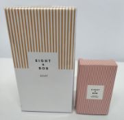 Two Eight & Bob fragrances - Egypt eau de parfum 30ml and Mustique eau de parfum 2ml, boxed.