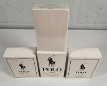 Four nearly new Ralph Lauren related eau de toilettes 125ml/4.2fl oz testers, boxed (please note: mo