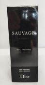 An as new Dior Sauvage eau de toilette 300ml refill/recharge, sealed box.